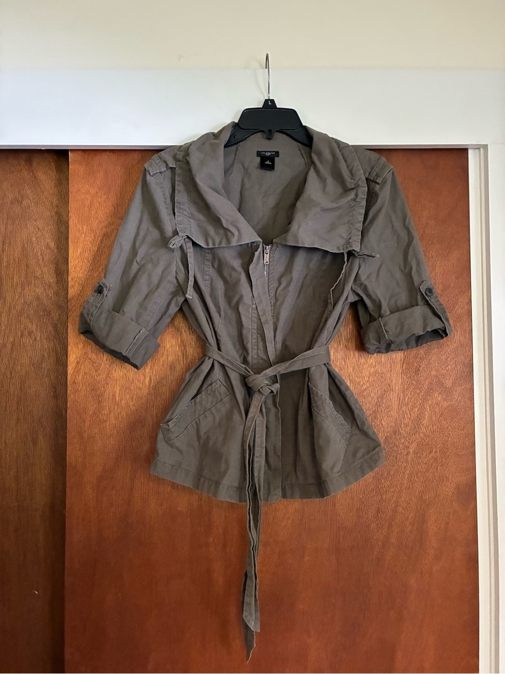NWOT Ann Taylor Olive Utility is Jacket with Tie Belt